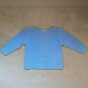 B. Moss 3/4 Sleeve Heavy Knit Sweater, Sky Blue, Size M